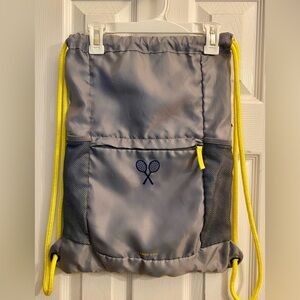 Lands' End Tennis Gray Fabric Ball Bag or Accessory Bag; Never used; 13.5” x 18”